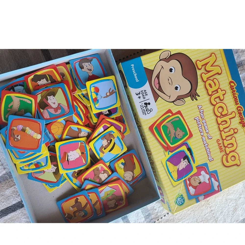 Curious George Matching Game Wonder Forge Preschool Memory Game 72 Tiles PBS